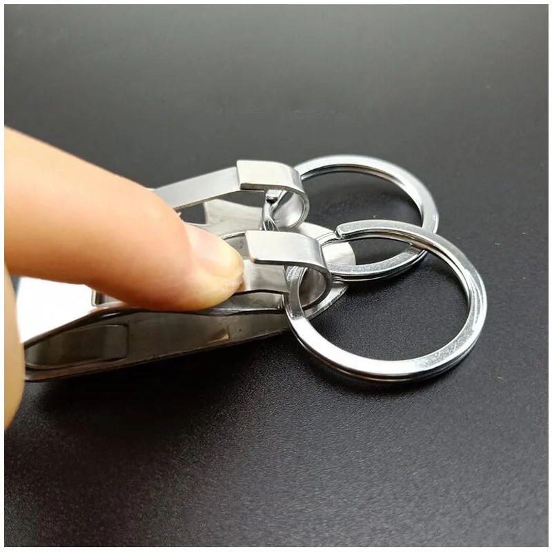 Edelstahl-Schlüsselanhänger, Sicherheitsclip, robuster Gürtel, Schlüsselclip, Gürtel, Schlüsselanhänger, 2, abnehmbare Schlüsselanhänger, Gürtel, Schlüsselhalter, Zubehör – Detail 4