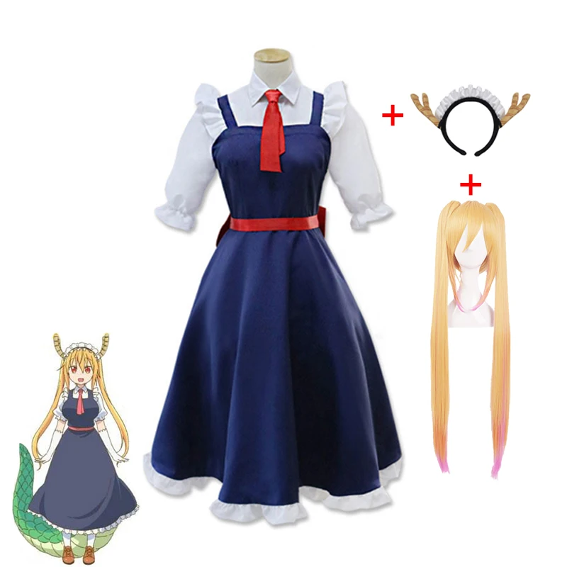 

Miss Kobayashi's Dragon Maid Kanna Kamui Cosplay Costume For Women Halloween Kobayashi San Chi No Maid Uniforms Lolita Dress