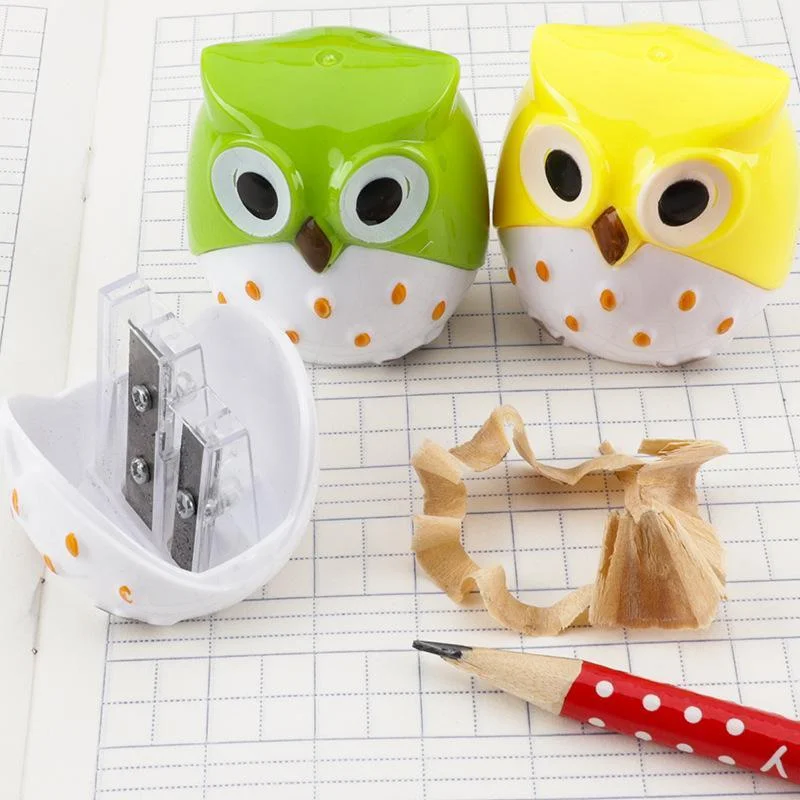 Creative Stationery Cartoon Cute Owl Pencil Sharpener Double Hole Pencil Cutter For Students