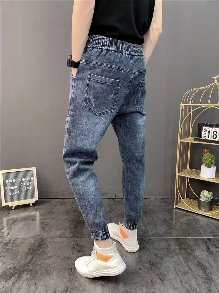 ICCLEK Autumn and Winter New Jeans Korean Style Jeans Men's Loose-fitting Trousers Harem Pants Mens Street Wear  Jeans Men