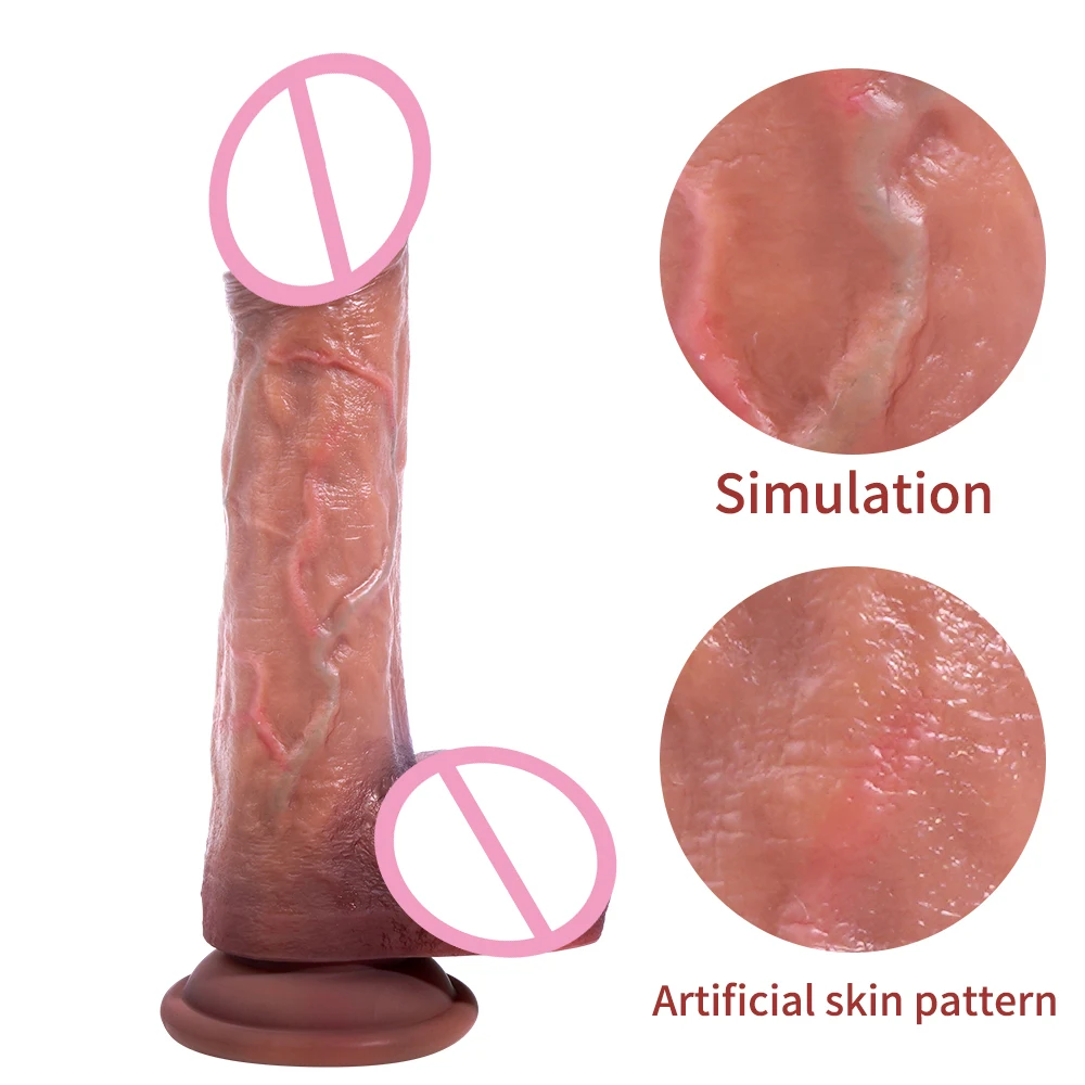22CM Realistic Silicone Dildo Large Dildo Sex Toy for Women with Thick Glans Real Dong with Powerful Suction Cup Stiff Cock