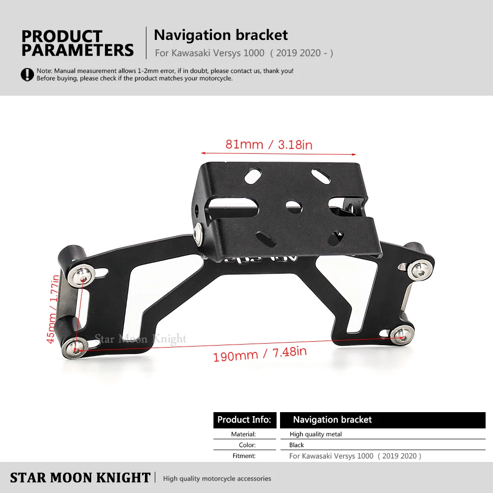 Soporte de navegación GPS para motocicleta, accesorio para Kawasaki Versys 1000, Versys1000, 2019, 2020