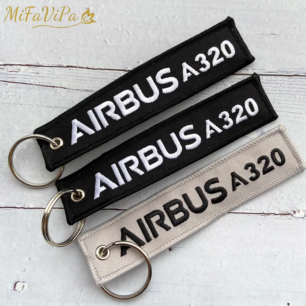 3 PCS Red Grey Black Airbus A320 Fashion Trinket Keychain Embroidery Aviation Llavero for Men Flight Crew Gift Sleutelhanger