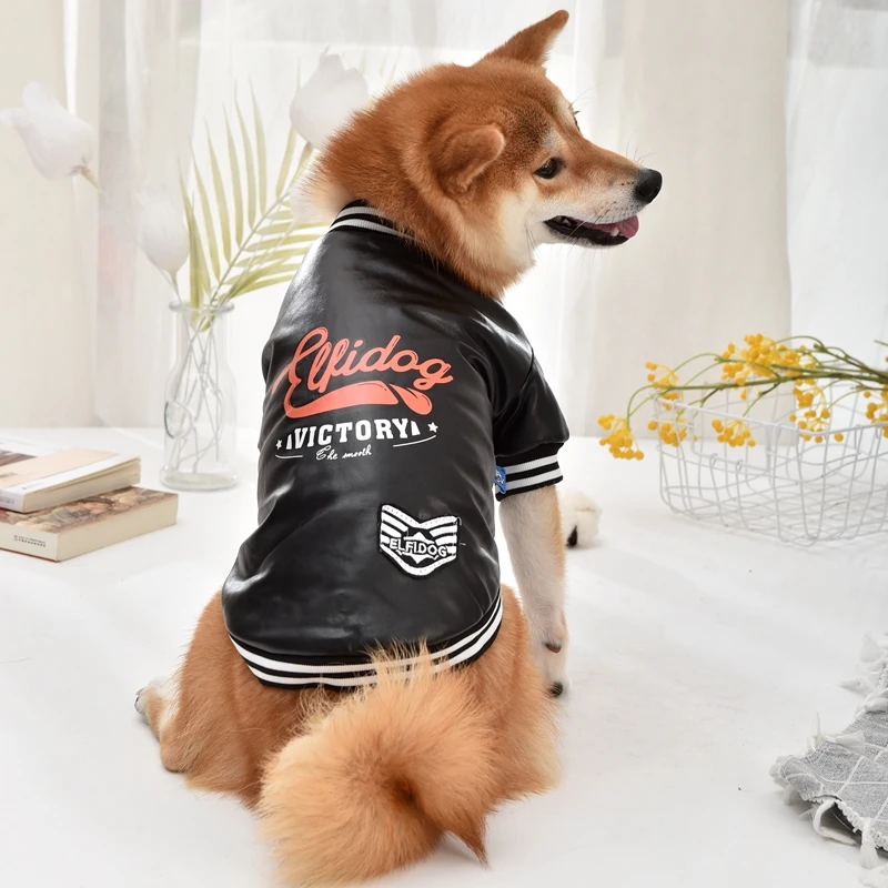 Leather Golden Retriever Clothes For Medium Large Dogs Winter XS 8XL Big Pet Coat & Jacket Costume Outfit Pomeranian Waterproof