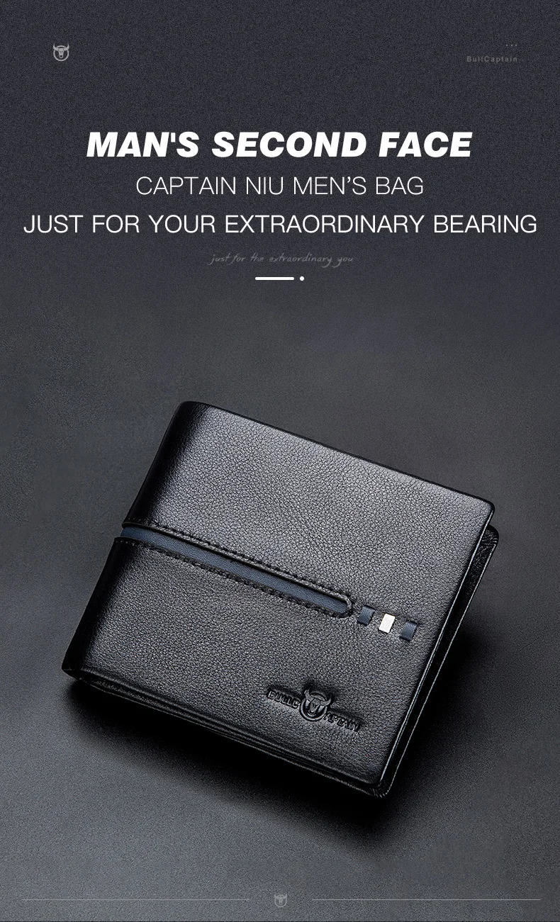 BULLCAPTAIN Echtes Leder Brieftasche Männlichen Marke Designer Business Brieftasche Multi-funktion Lagerung Geldbörse Rfid Karte Paket Brieftasche Männer – Detail 6