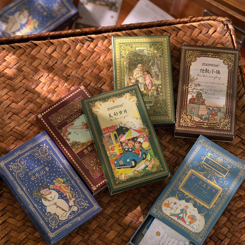 

Retro Boxed Fairy Tale Stickers Handbook Photo Album Decoration DIY Stickers 60 Sheets In