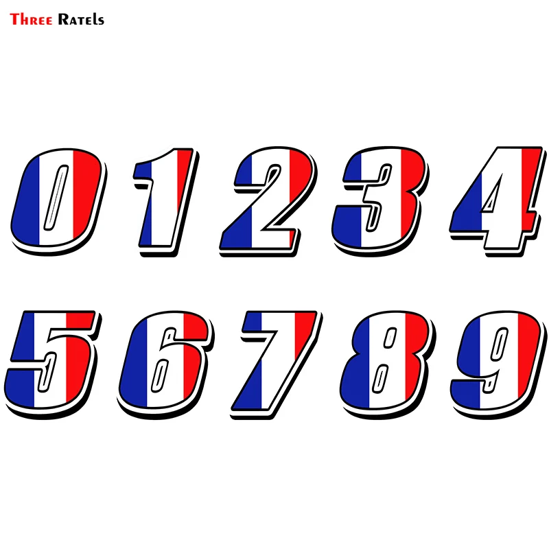 Three Ratels FTC-869# Car Sticker Racing Numbers Vinyl France Flag Stickers Decal Motocross Moto Auto ATV BIKE Decor