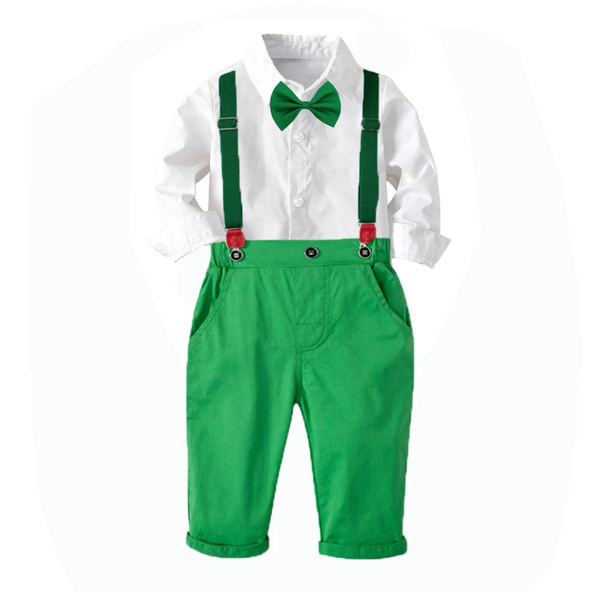1 to 6 Years Toddler Boys Clothes Long Sleeve White Shirt + Green Pants  Costume for Infant Children Suit - AliExpress 1501