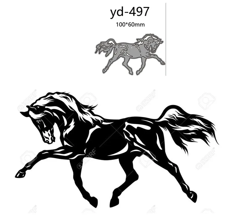 Metal Cutting Dies Animal Horse Decoration Scrapbook Paper Craft Knife Mould Blade Punch Stencils