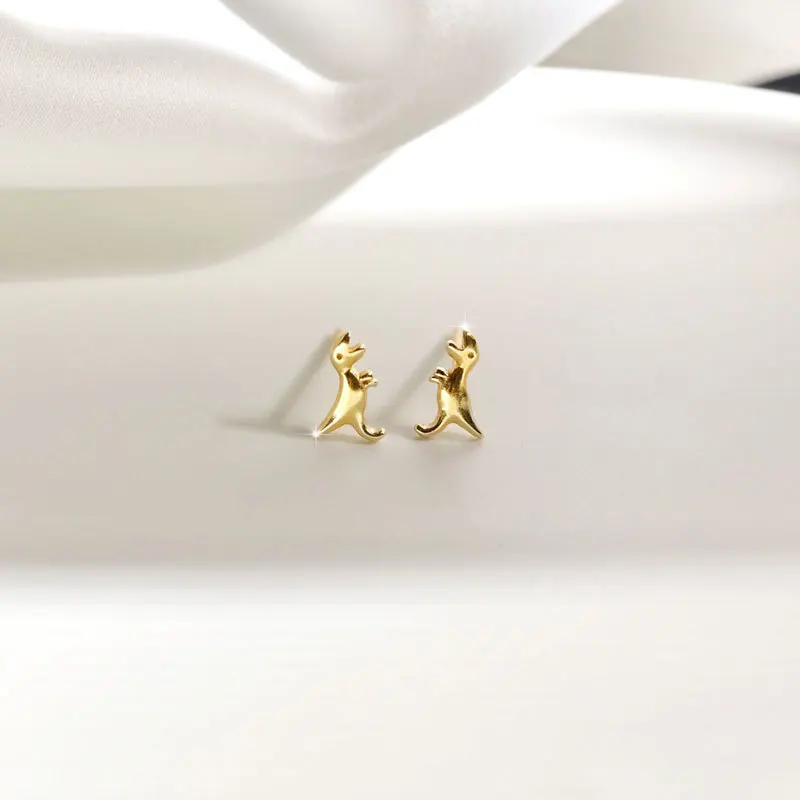 

YC4222E S925 Silver Compact and Stylish Delicacy Little Dinosaur Ear Stud GIRL'S Gift Party Banquet WOMEN'S Jewelry Earrings