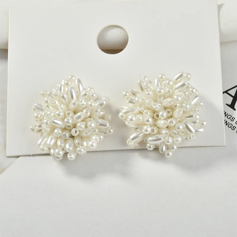 Min order 20pcs/lot beads decoration 31mm geometry round shape handmade Beaded flower diy jewelry earring/hair/garment accessory