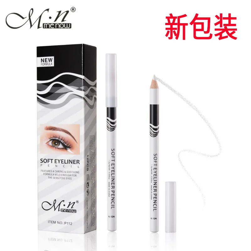 

Menow P112 Wooden Pole White Silk Slippery Silkworm Eye Liner Pen Matte Female Student Eyelid Makeup Cosmetic Gift for Women