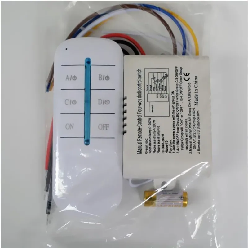 220V Draadloze Afstandsbediening Verlichting Schakelaar Muur Kroonluchter Led Licht Op Off Schakelaars 1 2 3 4 Ch Met ontvanger Transceiver
