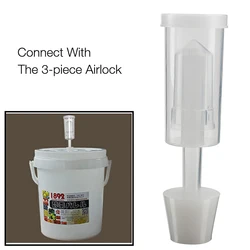 3-Piece Airlock and Drilled #10 Silicone Stopper Fermentation Beer Making Wine Making Fit 1 Gallon Glass Jugs