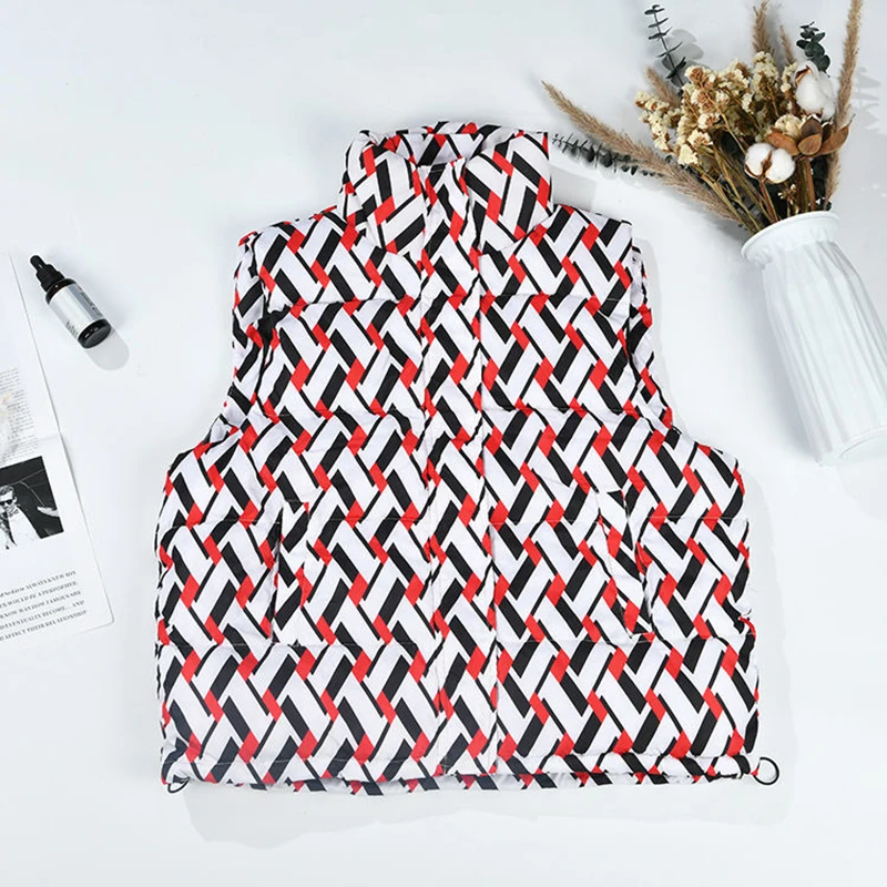 2023 new down jacket vest cotton-padded coat women's short stand-up collar coat warm loose versatile and thick shopping brand