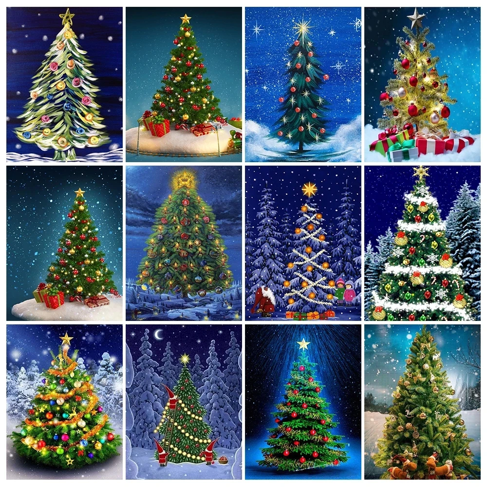 

Full Square/Round Drill 5D Diy Diamond Painting Christmas Tree Diamond Embroidery Cross Stitch Mosaic Art Landscape Home Decor