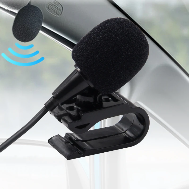 GRANDnavi Car Radio Car dvd Player Microphone For Mobile Phone Speaking 3M Clip-on Lapel Mic Wired Microp for Phone Laptop PC