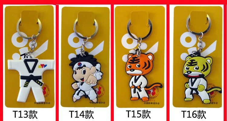 50 Stück/Los) Großhandel Schlüsselanhänger Taekwondo-Zubehör Cartoon-Sportgeschenke für Kinder – Detail 4