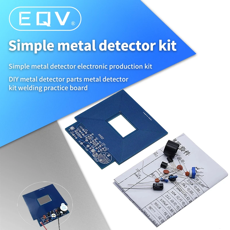 Metal Detector Scanner Unassembled Kit DC 3V-5V Suite Metal Sensor Board Module Electronic DIY Kits PCB Board Buzzer Capacitor