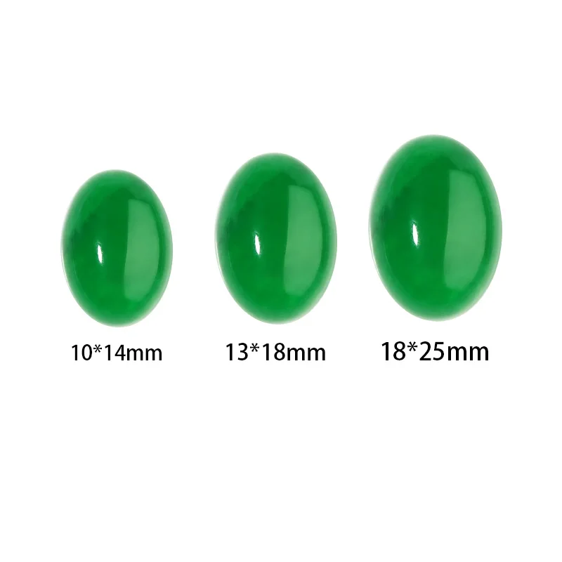 10pcs Natural Stone 10x14/13x18/18x25mm Oval Flatback Green Jade Cabochon Spacers For DIY Jewelry Making Earrings Accessories