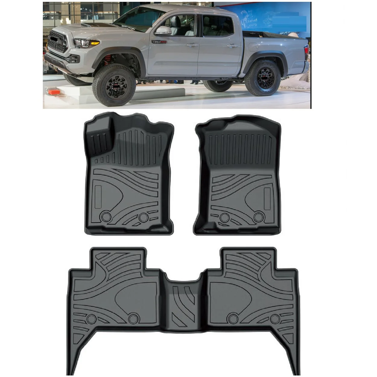 Car 3D FLoor Mats Fit For Toyota Tacoma Rubber Carpets 2018 2019 2020 2021 Auto Accessories