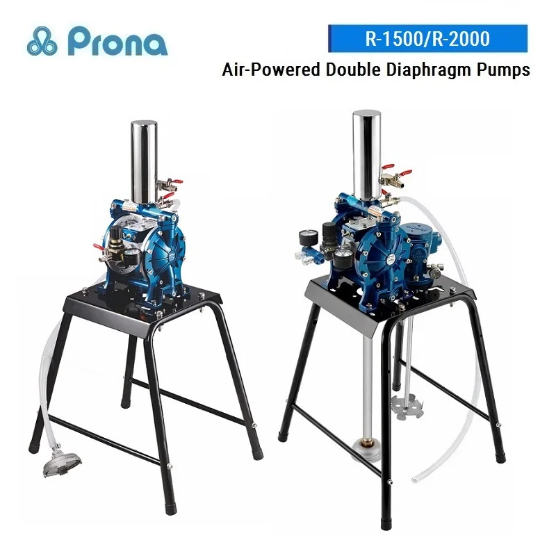 

Prona R-1500 Pneumatic Double Diaphragm Pumps, Spray Gun Coating Pressurized Oil Supply R-2000 Filters Pumps Series