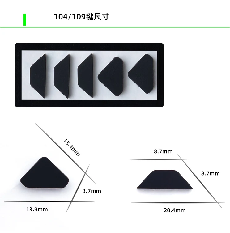 1Set Toetsenbord Foot Pads Voor Razer Blackwidow Chroma Essentiële X Toernooi Editie Te 2014 2019 104 87 Key Siliconen voeten Matten