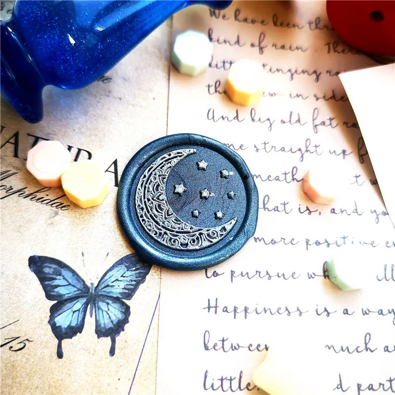 Moon stars Starry sky wax stamp head of Retro Wood Stamp Sealing Wax Seal Stamp Wedding decorativo sealing Stamp wax seals