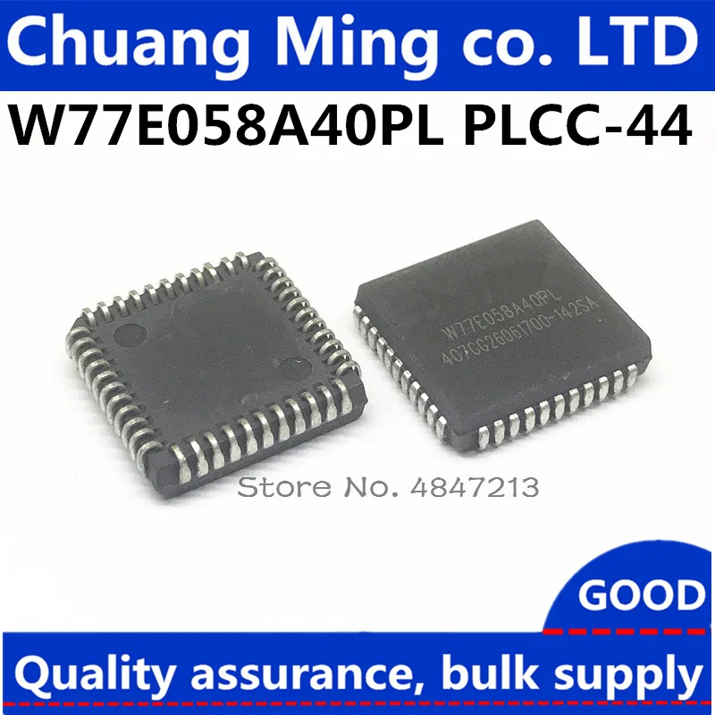 Miễn Phí Vận Chuyển 10-50 Cái/lô W77E058A40PL W77E58P-40 W77E058 W77E58P PLCC-44 IC Còn Hàng