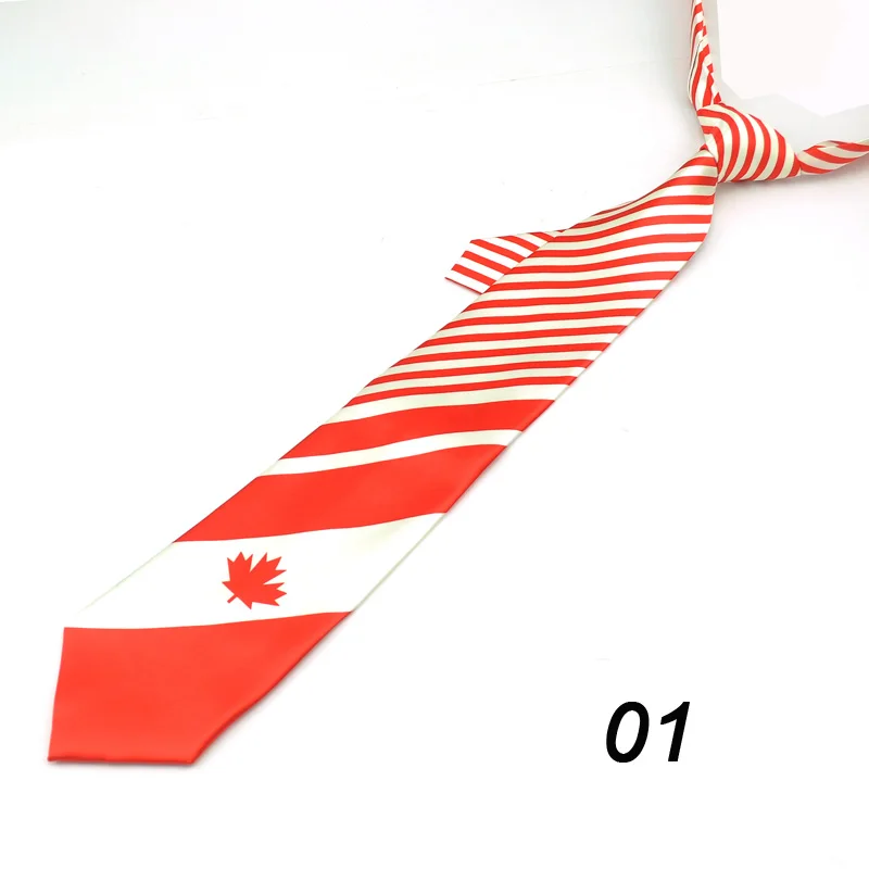 Mens Ties Necktie Formal Dress Gift Wedding Shirts Cravat 4 Inch Wide Canada Flag Design Mix Stripe Party Business Maple leaf