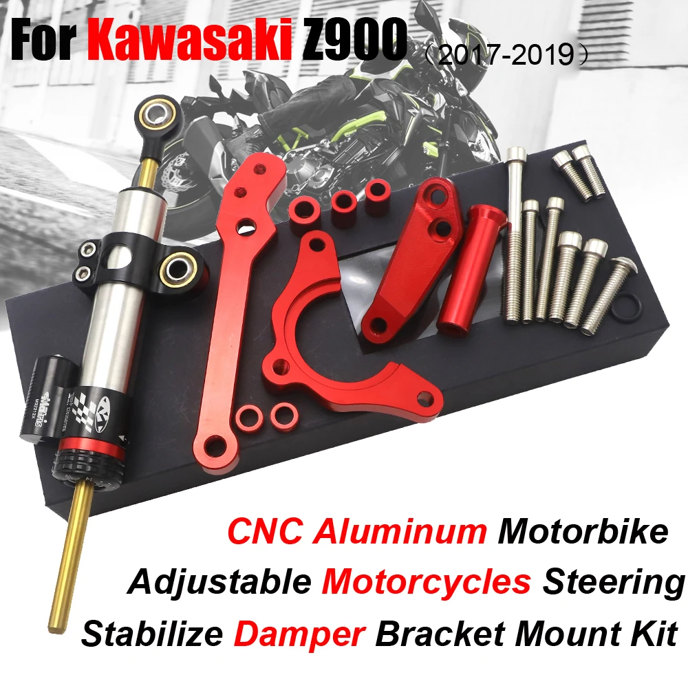 

Motorcycle shock absorber direction damper bracket steering buffer draw ruler titanium size suitable for kawasaki Z900 2017-2022