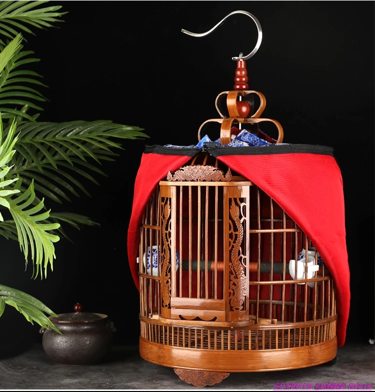 Super Thrush bird cage bamboo boutique full set of accessories ocean bird home factory carved starling bird house large handmade