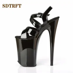 SDTRFT Zapatos Mujer 여성용 페티쉬 샌들, 얇은 힐 펌프, 플랫폼 워킹 쇼, 인공물 모델, 하이힐 신발, 9 인치, 23cm