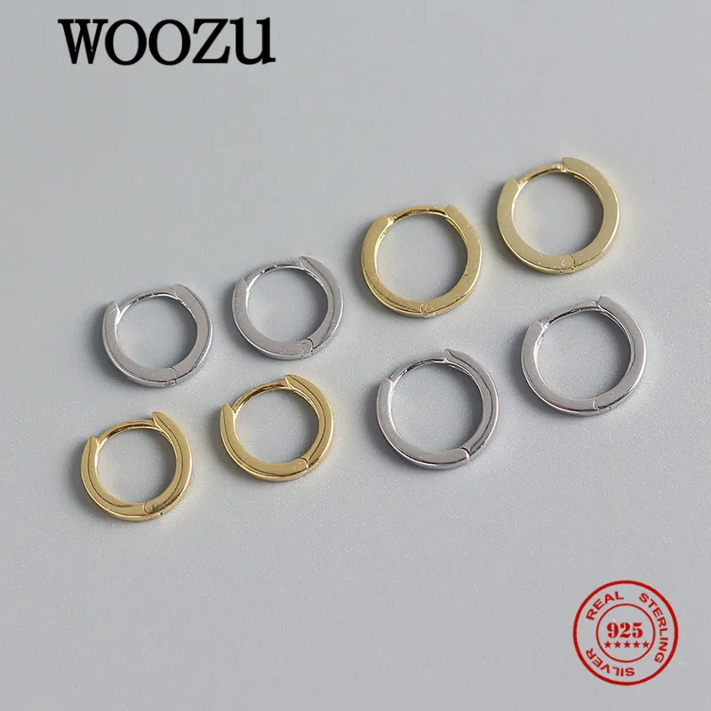 

WOOZU натуральная 925 Стерлинговое Серебро геометрической формы круглый 7,8/8,8 мм Серьги-кольца для женщин вечерние в богемном стиле, в стиле «панк-рок», унисекс, ювелирное изделие, подарок