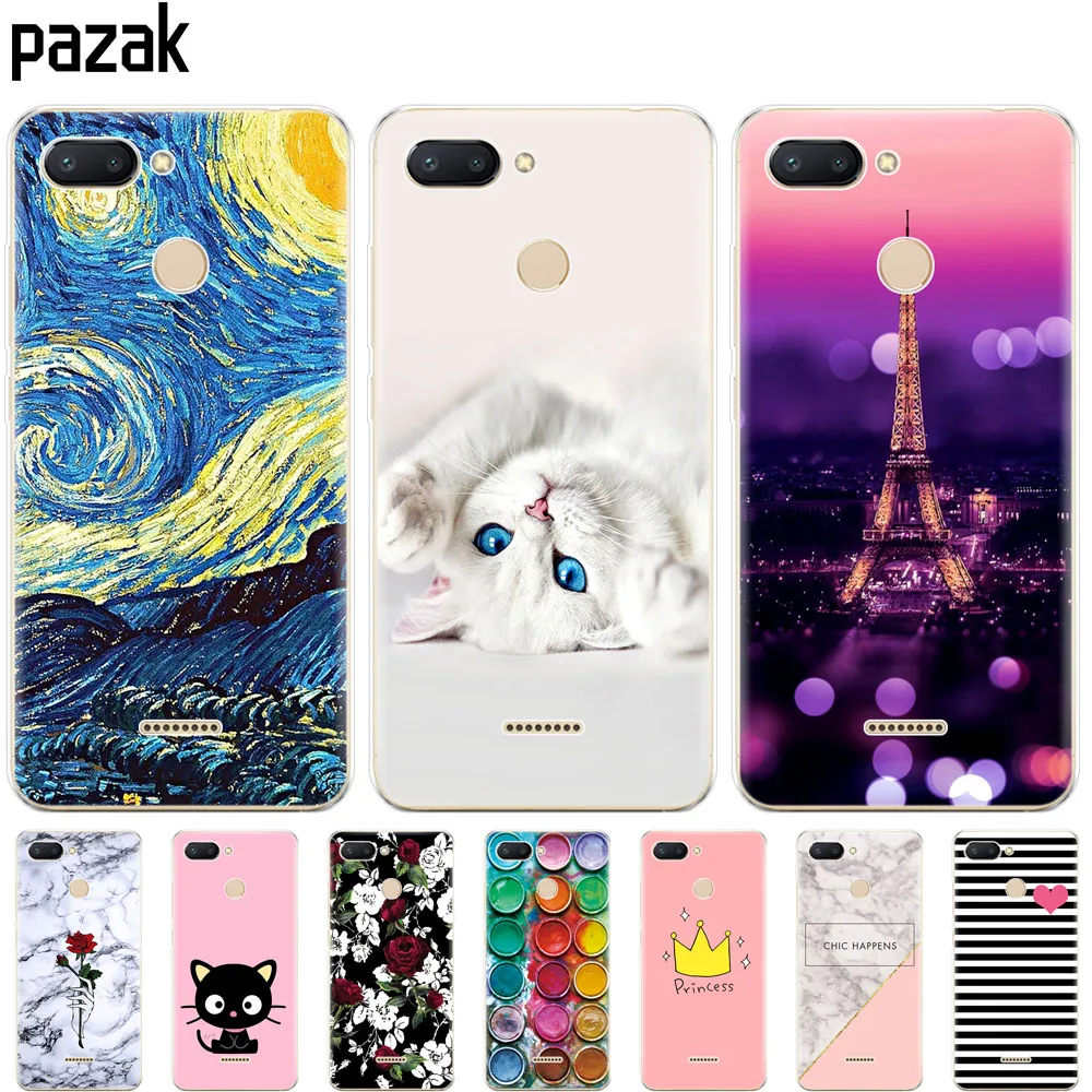 جراب سيليكون لهاتف Xiaomi Redmi 6 ، حماية كاملة ، ناعم ، غلاف خلفي ، ممتص الصدمات ، hongmi 6