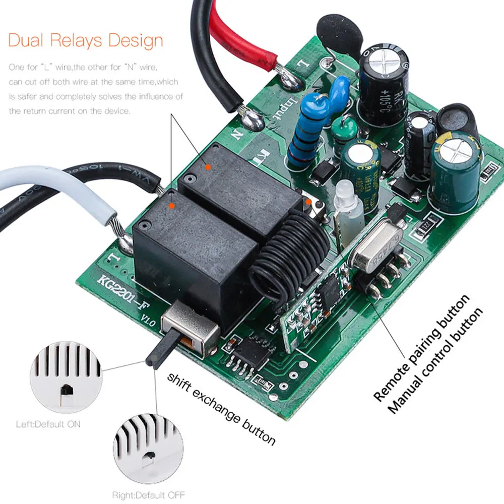 433 MHz 90-250V สวิทช์เซ็นเซอร์สัมผัส,มาตรฐานทั่วไปแสงสวิทช์,แก้วคริสตัล Switching Power Supply,1 WAY