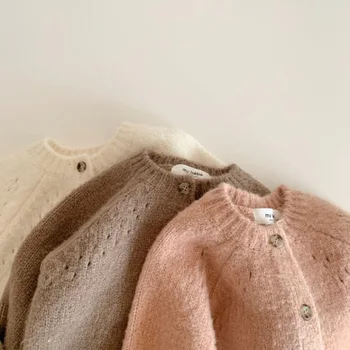 Baby Cotton Knit Cardigan Jacket 6 Autumn New Baby Boys Girls Coat Baby Sweater Toddler Knit Cardigans Newborn Knitwear Long-sleeve Cotton Baby Jacket Tops 6
