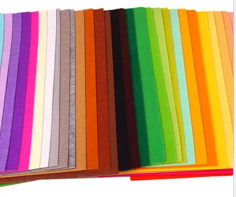 부직포 펠트 원단 1mm 두께 천 번들 40 개, 봉제 인형 DIY 공예 스크랩북 펠트 시트 홈 장식 10x10cm