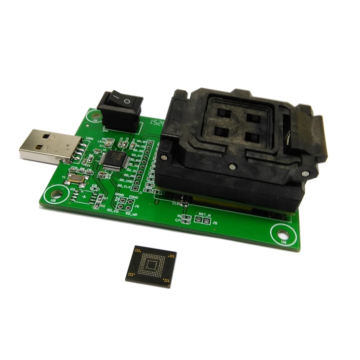 Maat 11.5X13Mm EMMC153/169 Socket Met Usb Nand Flash Test Socket Voor Data Recovery Pin Pitch 0.5Mm Voor Emmc Programmering Socket