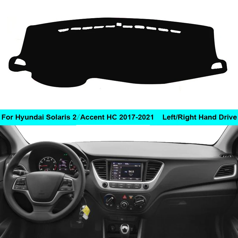 Dla Hyundai Accent HC / Solaris 2 2017 2018 2019 2020 2021 LHD RHD samochód Auto pokrywa deski rozdzielczej dywan Cape Dashmat podkładka ochronna