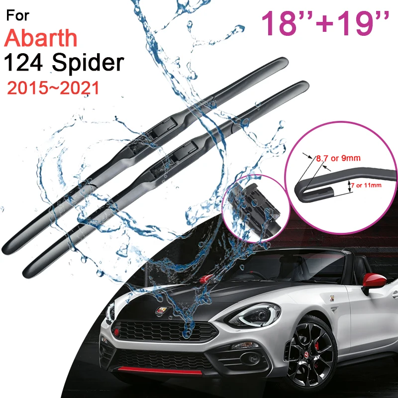 

Car Front Windshield Silent Wiper Blades for Abarth 124 Spider 2015 2016 2017 ~ 2021 Frameless Rubber Snow Scraping Accessories