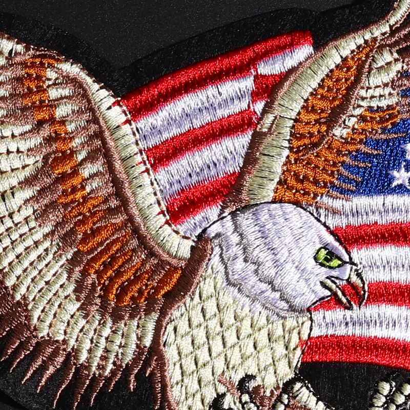 Hot Sale 1Pcs Bald Eagle Sew On Biker Patch USA Flag Punk Patches DIY Stickers For Clothes Embroidery Patch Sewing Accessory