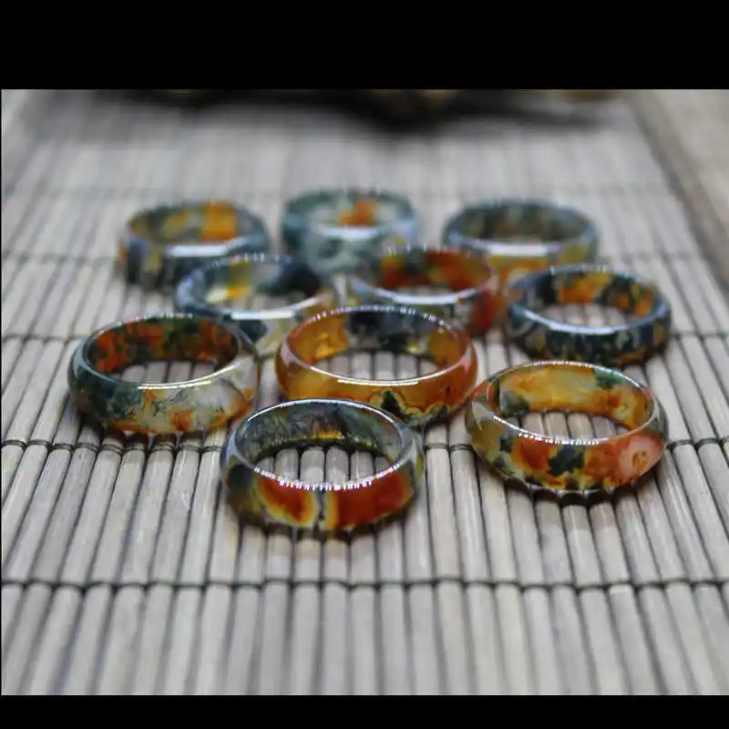 Red & Green Moss Agate Ring Natural Gemstone Jewelry Rings For Women For Man For Gift Wholesale ! image 5
