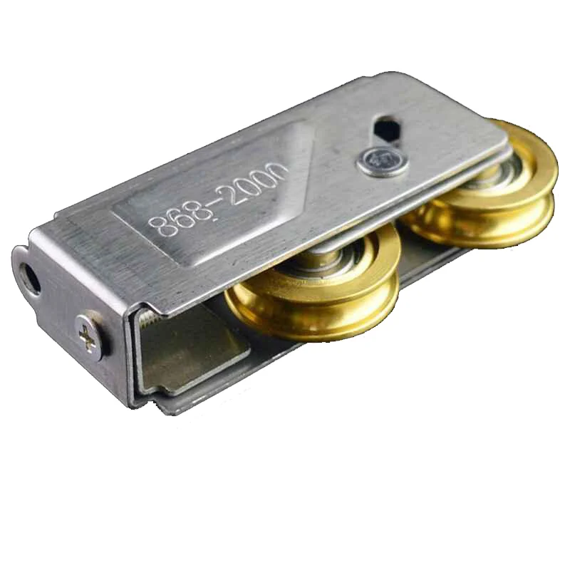 

868/2000-T Раздвижная дверь Пластиковый стальной оконный шкив Окна из алюминиевого сплава Двойное латунное колесо Приглушенный роликовый дом Фурнитура