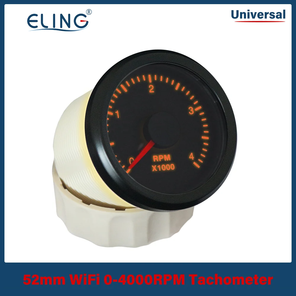 

ELING 52mm WiFi Tachometer 4000RPM 8000RPM Programmable Gauge Waterproof With White/Yellow Backlight