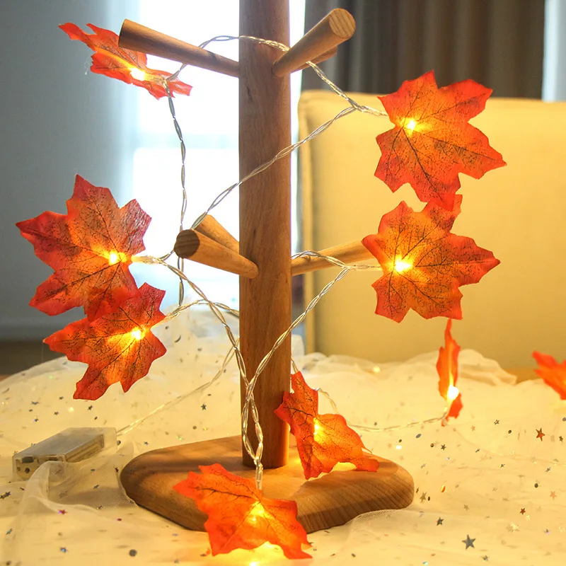 Imagem -03 - Led Maple Leaf String Luzes da Bateria Usb Árvore de Natal Guirlandas de Fadas Cortina Luz para Festa de Natal Decoração de Ano Novo Presente Novo