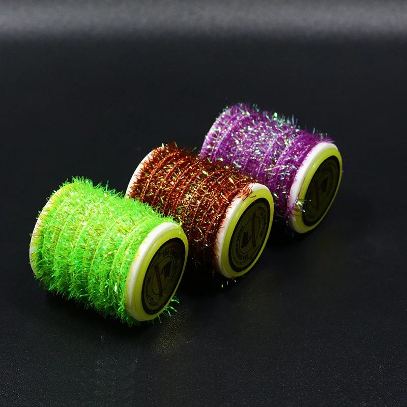 Royal Sissi new developed 10 spools set pearlescent cactus chenille salmon&steelhead streamer fly flash body fly tying materials