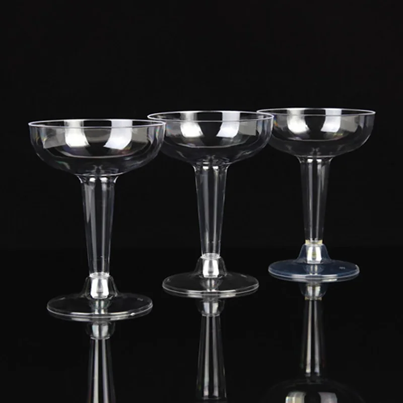 6Pcs Disposable Red Wine Glass Plastic Champagne Flutes Cocktail Glasses Bar Wedding Party Supplies Tableware 120/150/200ML