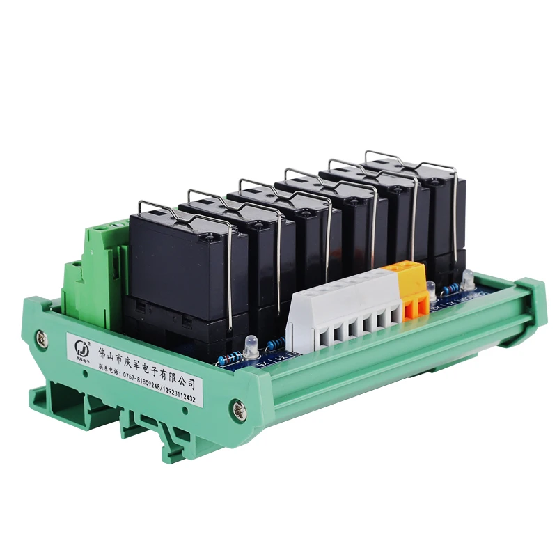 

6-Channel Huaqingjun DPDT Relay Module DC12V 24V Relays Modules for PLC Expansion