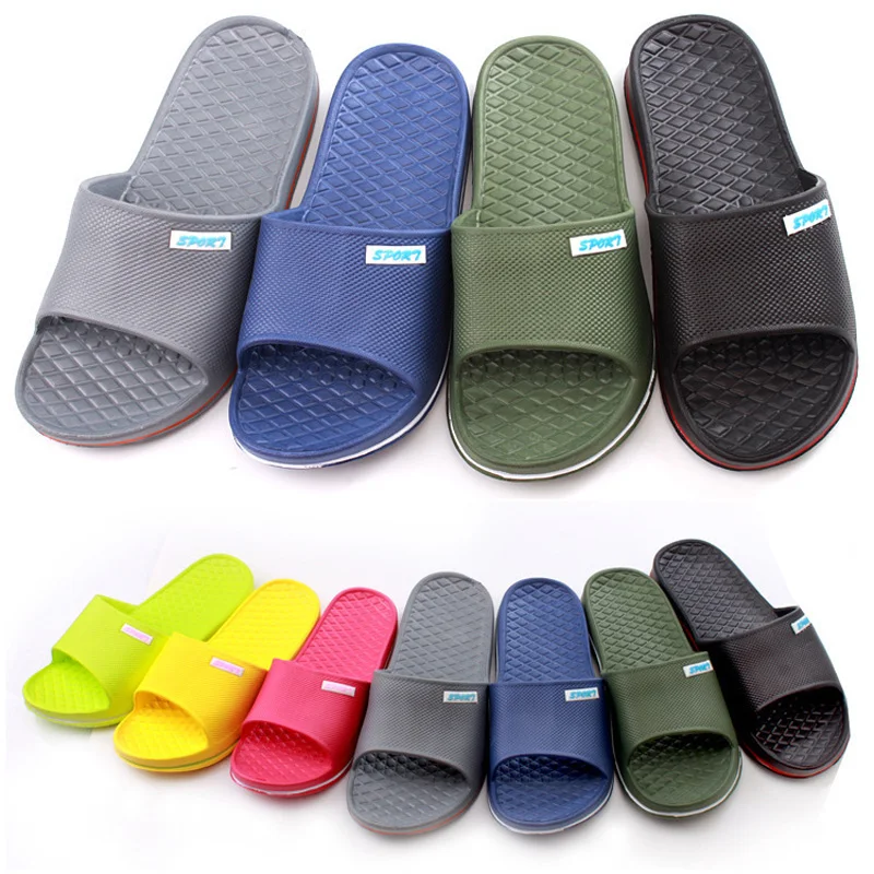 New EVA Household Slippers Men\'s Indoor Flip Flops Lovers\' Anti Slip Thick Bottom Slippers Summer Women Home Flat Shoes WSL1000